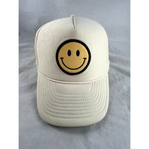 Smiley Face Snapback Trucker Hat Mesh Vented Adjustable Mesh Back Nissan